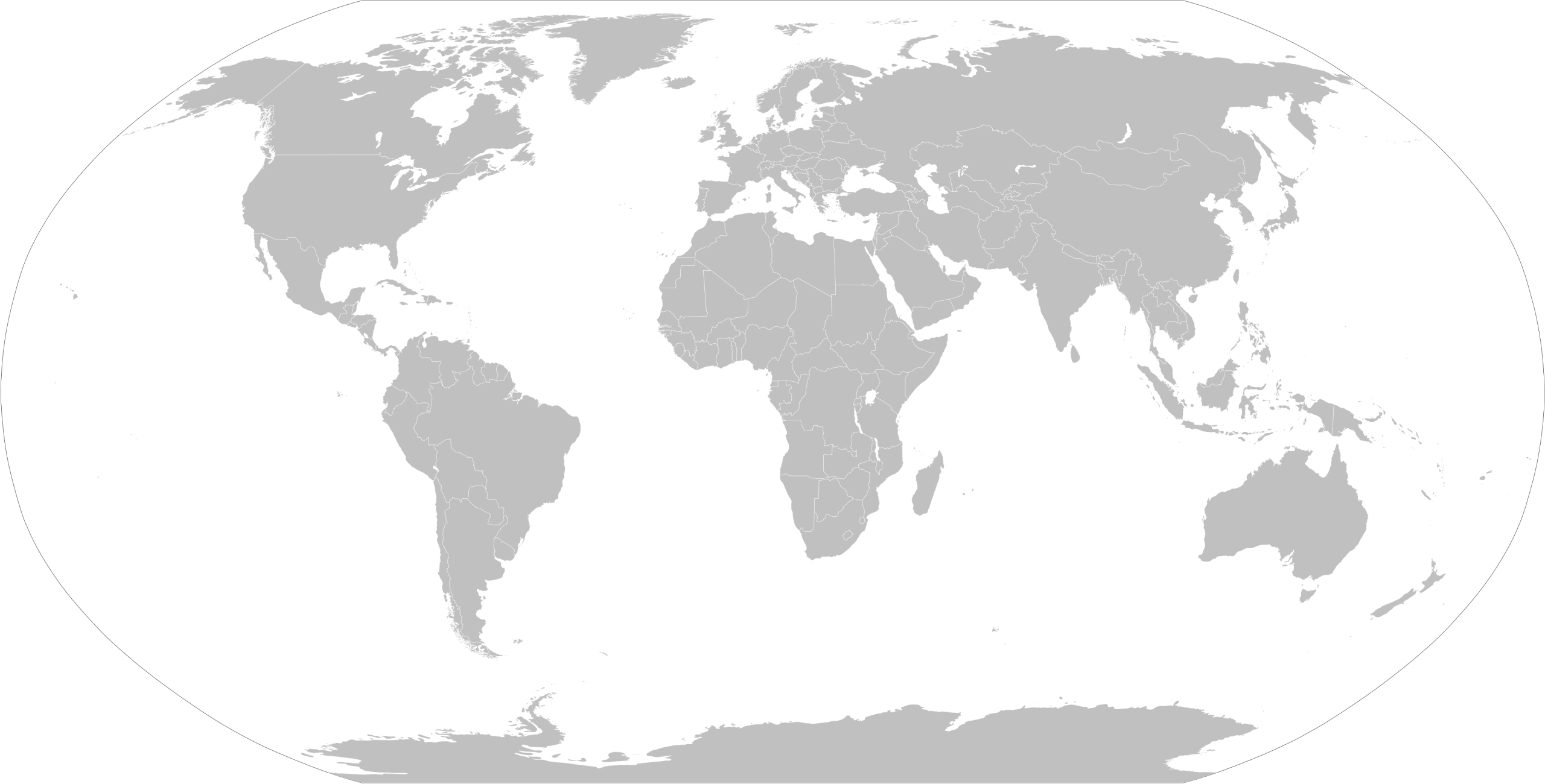 Mapamundi con los países donde la FISDPAM tiene presencia