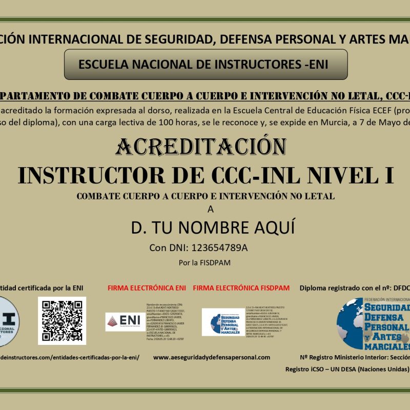 Acreditación Instructor CCC-INL nivel 1